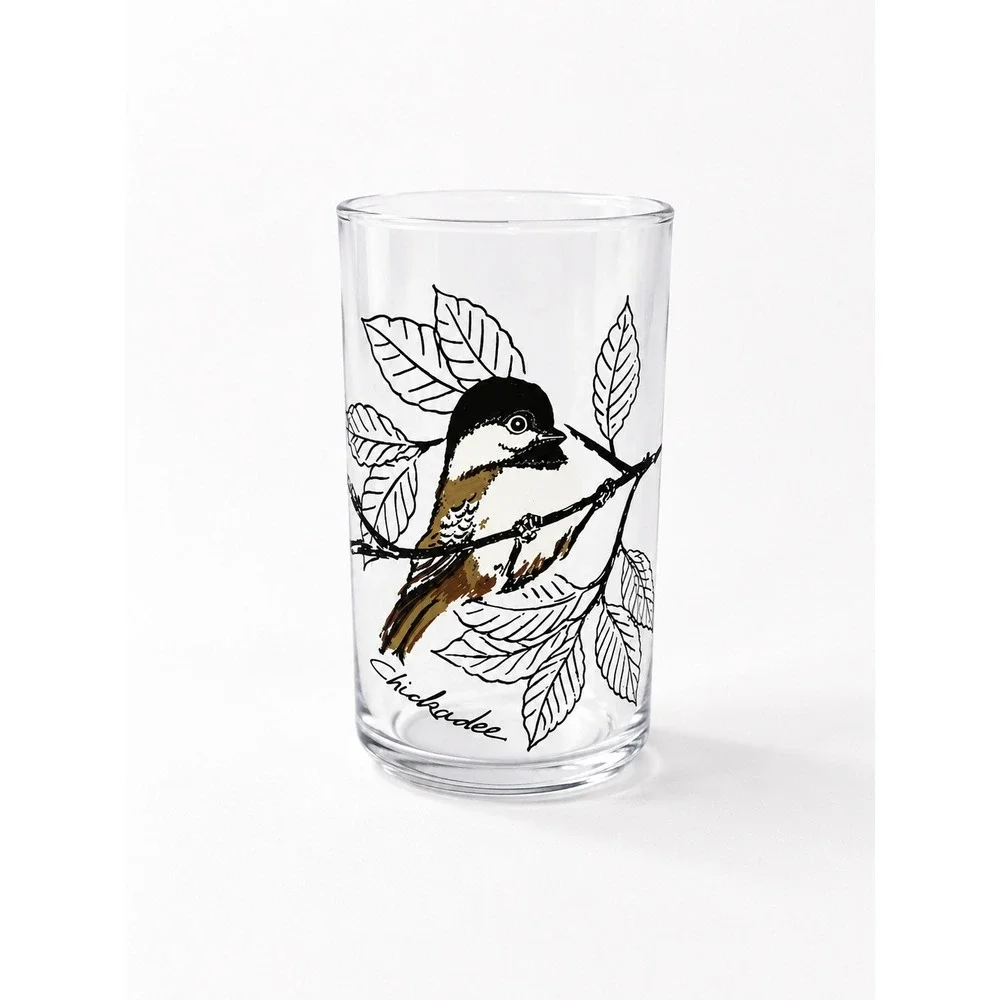 Vintage Style Bird Highball Glasses Set of 3 Cardinal Chickadee Baltimore Oriole